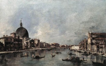 El Gran Canal con San Simeone Piccolo y Santa Lucía Francesco Guardi Veneciano Pinturas al óleo